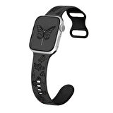 Apple Watch Ultra 1 ve 2 Uyumlu 49mm Kelebek Desenli Yumuşak Silikon Kordon