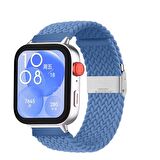 Huawei Watch Fit 3 İle Uyumlu Metal Klips Solo Fiberlink Örgü Kordon