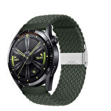 Sneezy Huawei Watch GT5 46mm İle Uyumlu 22mm Metal Klips Solo Fiberlink Örgü Kordon