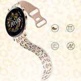 Samsung Galaxy Watch 6 7 Serisi ile Uyumlu Leopar Desenli Silikon Kordon Kayış