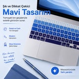 MacBook Pro 14.2 İnç M1 M2 M3 M4 M5 A2442 A2992 Uyumlu Türkçe Q Klavye Koruyucu Mavi Ombre Silikon