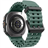 Samsung Galaxy Watch 7 Ultra İle Uyumlu AirFlow Metal Tokalı Yumuşak Soft Silikon Kordon 