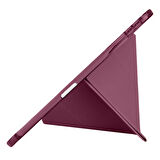 Apple iPad Air 10.9'' 2022/2020 Uyumlu Üçgen Katlanabilir Kalem Şarj Bölmeli Standlı Kılıf