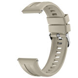 Sneezy Huawei Watch GT5 46mm İle Uyumlu Spor Silikon Metal Tokalı Soft Saat Kordonu