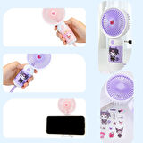 Sevimli Karakter Desenli Sessiz USB Şarjlı Mini Fan Kalemtraşlı, Taşınabilir Masaüstü Fan