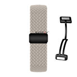 Sneezy Huawei Watch GT6 41mm İle Uyumlu FiberLink Manyetik Tokalı Kumaş Örgü Kordon