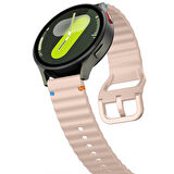 Huawei Watch GT5 46mm İle Uyumlu Dalga Desenli Tokalı Yumusaş Soft Silikon Kordon