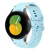 Samsung Galaxy Watch 5 40mm-44mm İle Uyumlu Metal Tokalı Dalgalı Spor Silikon Kordon