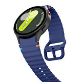 Samsung Galaxy Watch 5 40mm-44mm İle Uyumlu Metal Tokalı Dalgalı Spor Silikon Kordon