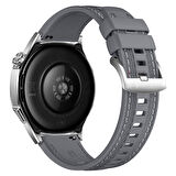 Sneezy Huawei Watch GT5 Pro 46mm ile Uyumlu Metal Tokalı Dikiş Detaylı Şık Dokuma Silikon Kordon
