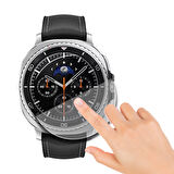 Samsung Watch 8 47mm Uyumlu Kolay Takılabilir Takma Aparatlı Temperli Cam Ekran Koruyucu