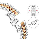 Samsung Galaxy Watch 6 40-43-44-47mm İle Uyumlu Klipsli Paslanmaz Çelik Metal Kordon