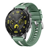 Huawei Watch GT4 46mm İle Uyumlu SportStripe Örgü Desen Metal Tokalı Silikon Akıllı Saat Kordonu