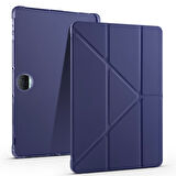 Honor Pad 9 Kılıf Üçgen Katlanabilir Pu Deri Kapaklı Kalemlikli Dikey Standlı Akıllı Tablet Kılıfı