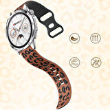 Huawei Watch GT2 GT3 GT4 GT5 46mm İle Uyumlu Leopar Desenli Silikon Kordon Kayış