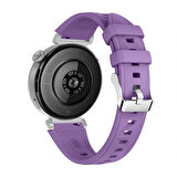 Sneezy Huawei Watch GT5 41mm İle Uyumlu Prism Metal Tokalı Soft Yumuşak Silikon Kordon