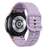 Samsung Galaxy Watch 5 Pro 45mm İle Uyumlu Metal Tokalı Dalgalı Spor Silikon Kordon