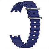 Xiaomi Mi Band 9 İle Uyumlu Dalga Desenli Metal Tokalı Yumuşak Silikon Kordon 