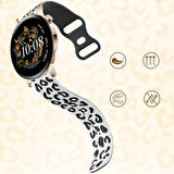 Samsung Galaxy Watch 6 7 Serisi ile Uyumlu Leopar Desenli Silikon Kordon Kayış