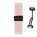 Sneezy Huawei Watch GT6 41mm İle Uyumlu FiberLink Manyetik Tokalı Kumaş Örgü Kordon