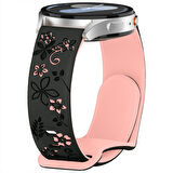 Samsung Galaxy Watch 4 5 Serisi ile Uyumlu FloraFlex Çiçek Desenli Silikon Kordon