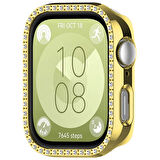 Huawei Watch Fit 3 İle Uyumlu Zarif Kristal Taşlı Kasa Koruyucu Kılıf