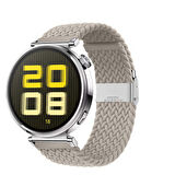 Sneezy Huawei Watch GT 5 41mm İle Uyumlu Metal Klips Solo Fiberlink Kumaş Örgü Kordon