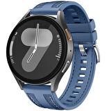 Sneezy Samsung Galaxy Watch 7 44mm 40mm Uyumlu Metal Tokalı Dikiş Detaylı Şık Dokuma Silikon Kordon