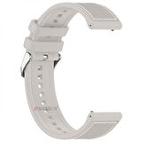 Sneezy Huawei Watch GT6 46mm İle Uyumlu Metal Tokalı Dikiş Desenli Dokuma Silikon Kordon