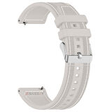 Sneezy Huawei Watch GT6 46mm İle Uyumlu Metal Tokalı Dikiş Desenli Dokuma Silikon Kordon