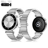 Huawei Watch GT5 41mm İle Uyumlu Renk Detaylı 18mm Paslanmaz Çelik Metal Kordon Kayış