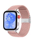 Huawei Watch Fit 3 İle Uyumlu Metal Klips Solo Fiberlink Örgü Kordon