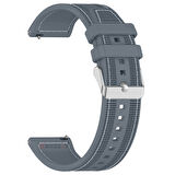 Sneezy Huawei Watch GT5 46mm İle Uyumlu 22mm Dikiş Desenli Dokuma Silikon Kordon