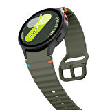 Samsung Galaxy Watch 5 40mm-44mm İle Uyumlu Metal Tokalı Dalgalı Spor Silikon Kordon
