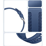 Sneezy Huawei Watch GT3 42mm ile Uyumlu Metal Tokalı Dikiş Detaylı Şık Dokuma Silikon Kordon