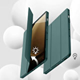 Samsung Galaxy Tab S9 Plus X810 12.4 İnç Kılıf Premium Silikon Kalem Bölmeli Smart Case