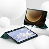 Samsung Galaxy Tab S9 Plus X810 12.4 İnç Kılıf Premium Silikon Kalem Bölmeli Smart Case
