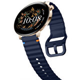 Huawei Watch GT2 GT3 42mm İle Uyumlu Dalga Desenli Tokalı Yumusaş Soft Silikon Kordon