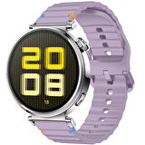 Huawei Watch GT5 41mm İle Uyumlu Dalga Desenli Tokalı Yumusaş Soft Silikon Kordon