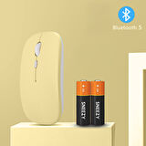 Tüm Huawei Tablet İle Uyumlu Pilli Sessiz Mouse Bluetooth Kablosuz Mouse Fare