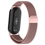 Sneezy Xiaomi Mi Band 8 Uyumlu Metal Hasır Kordon