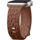 Apple Watch Uyumlu 38 40 41mm Leopar Desenli Yumuşak Silikon Kordon Seri 2 3 4 5 6 Se 7 8 9 10 42mm