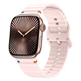 Apple Watch 42mm 44mm 45mm S10 46mm Ultra 49mm Uyumlu Dalga Desenli Tokalı Yumusaş Silikon Kordon