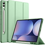 Samsung Galaxy Tab S10 Plus X820 12.4 İnç Kılıf Premium Silikon Kalem Bölmeli Smart Case