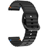 Huawei Watch GT5 46mm İle Uyumlu Dalga Desenli Tokalı Yumusaş Soft Silikon Kordon