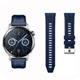 Sneezy Huawei Watch GT3 46mm GT2 46mm İle Uyumlu Spor Silikon Metal Tokalı Soft Saat Kordonu