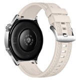Sneezy Huawei Watch GT2 42mm ile Uyumlu Metal Tokalı Dikiş Detaylı Şık Dokuma Silikon Kordon
