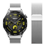Huawei Watch GT4 46mm Uyumlu Manyetik Milanese Loop Metal Kordon 