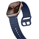 Apple Watch 42mm 44mm 45mm S10 46mm Ultra 49mm Uyumlu Dalga Desenli Tokalı Yumusaş Silikon Kordon