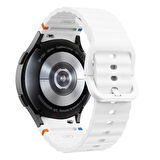 Samsung Galaxy Watch 5 Pro 45mm İle Uyumlu Metal Tokalı Dalgalı Spor Silikon Kordon